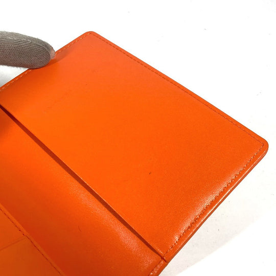 MCM passport case leather Orange Bear Visetos logo fur lion unisex(Unisex) Used Authentic