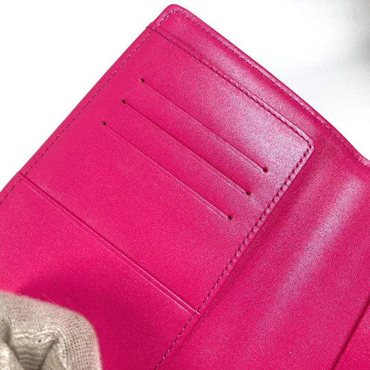 MCM passport case leather pink Vicetos Lion logo Women Used Authentic