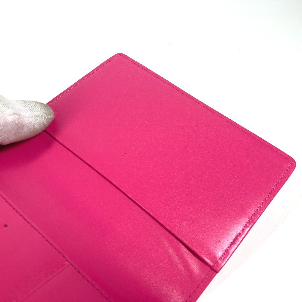 MCM passport case leather pink Vicetos Lion logo Women Used Authentic