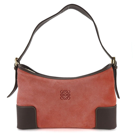 LOEWE Shoulder Bag Suede, Leather Orange Women Used Authentic