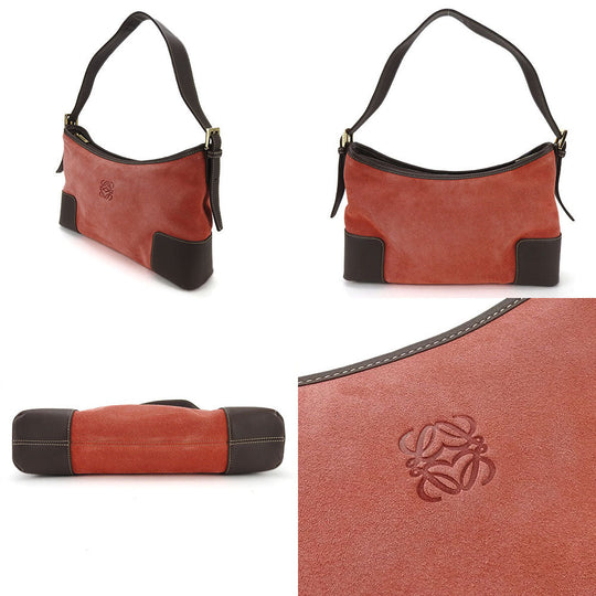 LOEWE Shoulder Bag Suede, Leather Orange Women Used Authentic