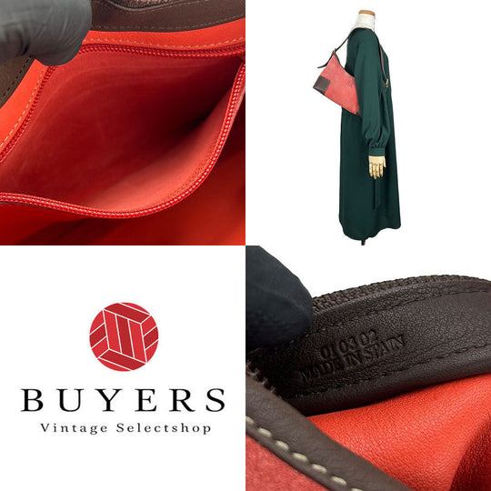 LOEWE Shoulder Bag Suede, Leather Orange Women Used Authentic
