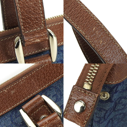 GUCCI Handbag 141471 denim blue Interlocking Women Used Authentic