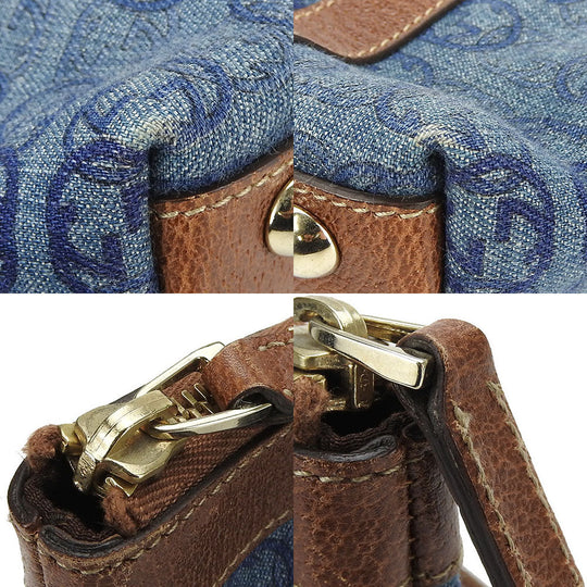 GUCCI Handbag 141471 denim blue Interlocking Women Used Authentic