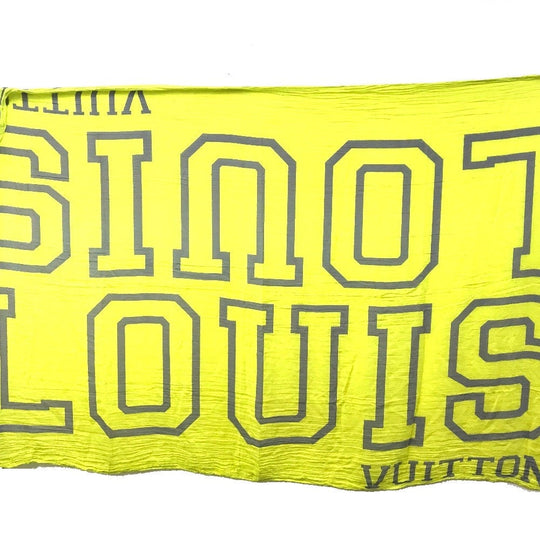LOUIS VUITTON shawl MP2152 Cotton, Silk yellow Etoile Fleur Louis Women Used Authentic