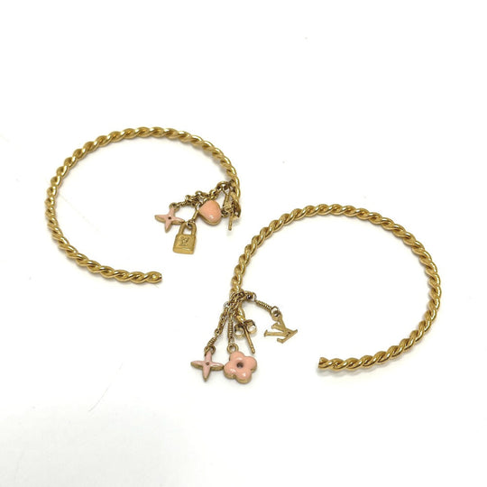 LOUIS VUITTON Pierce M65481 metal pink Accessories Creole Sweet Monogram Women Used Authentic