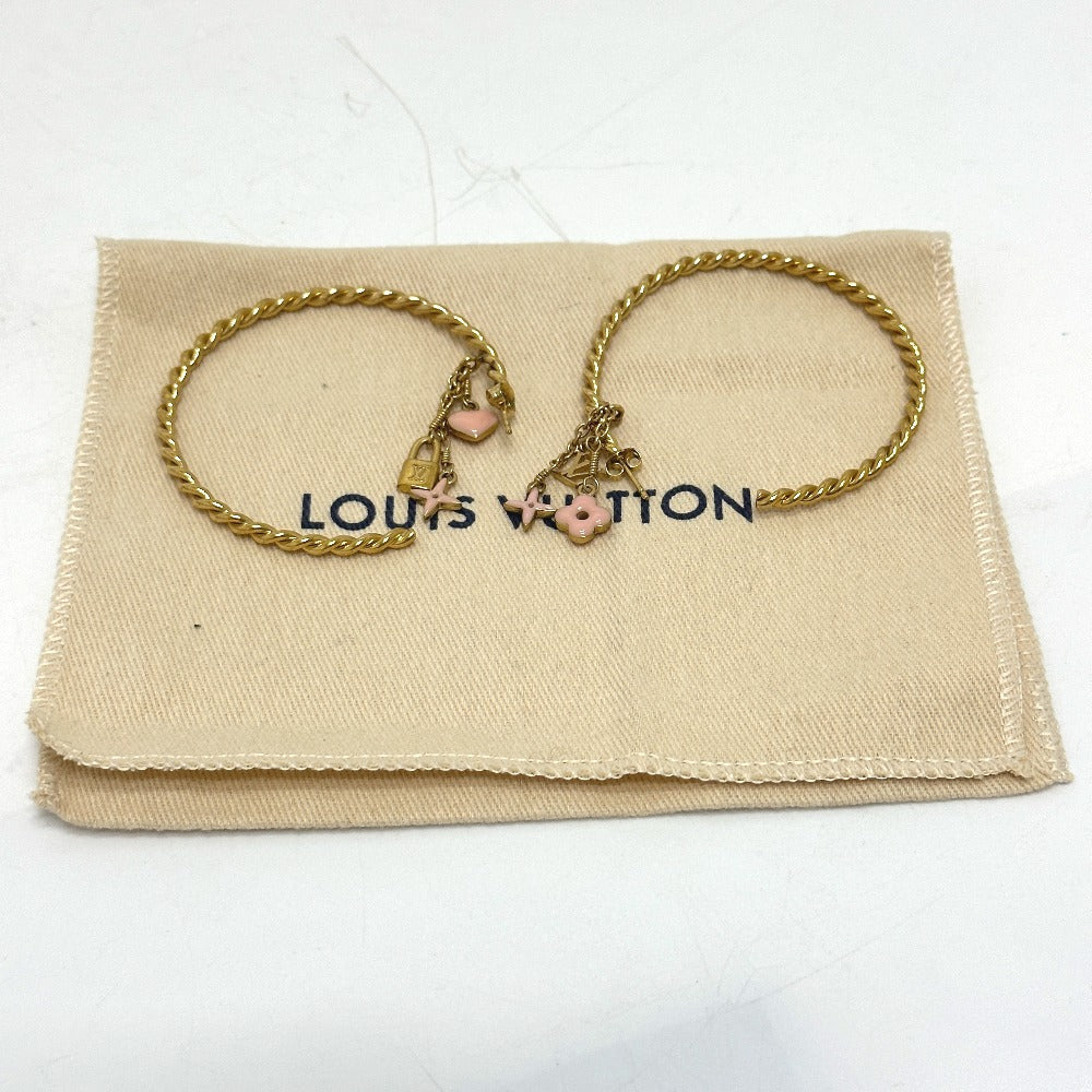 LOUIS VUITTON Pierce M65481 metal pink Accessories Creole Sweet Monogram Women Used Authentic