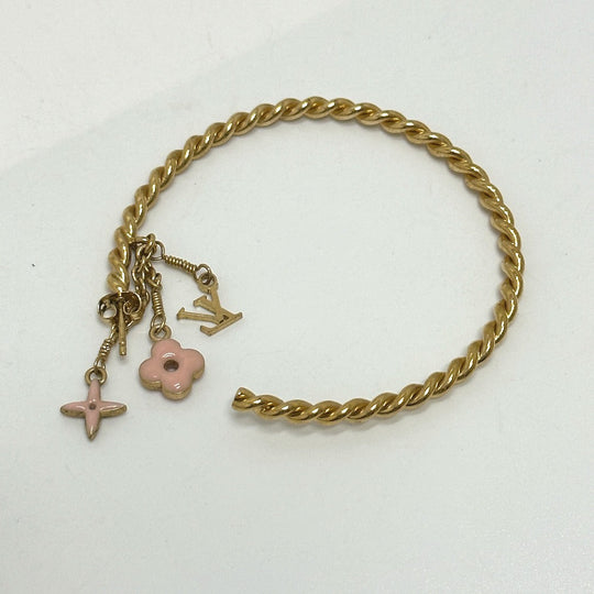LOUIS VUITTON Pierce M65481 metal pink Accessories Creole Sweet Monogram Women Used Authentic
