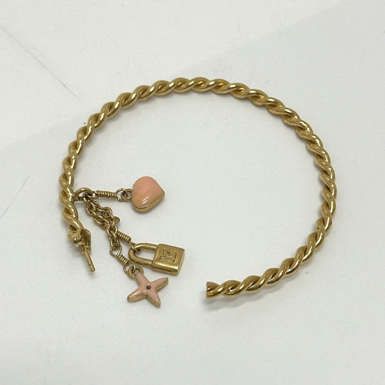 LOUIS VUITTON Pierce M65481 metal pink Accessories Creole Sweet Monogram Women Used Authentic