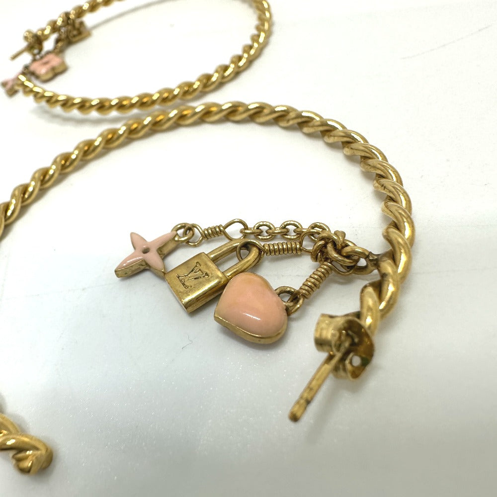 LOUIS VUITTON Pierce M65481 metal pink Accessories Creole Sweet Monogram Women Used Authentic