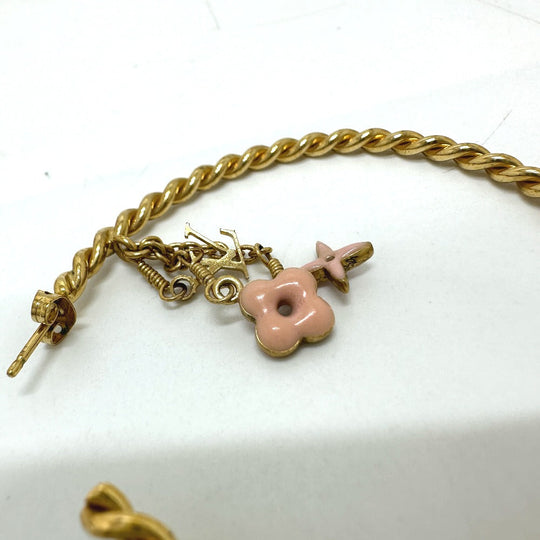 LOUIS VUITTON Pierce M65481 metal pink Accessories Creole Sweet Monogram Women Used Authentic