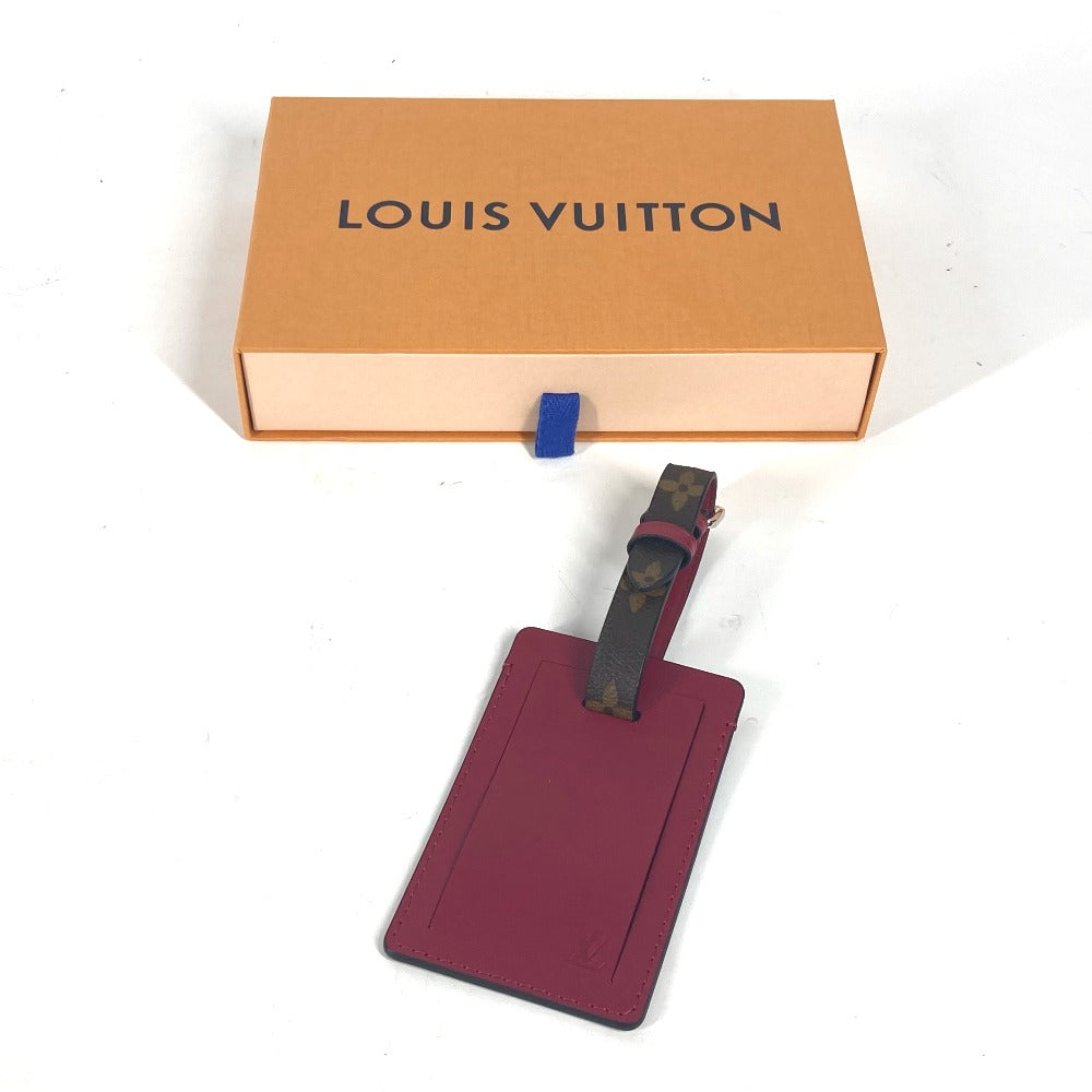 LOUIS VUITTON charm Monogram canvas Brown Monogram Name tag Women Used Authentic