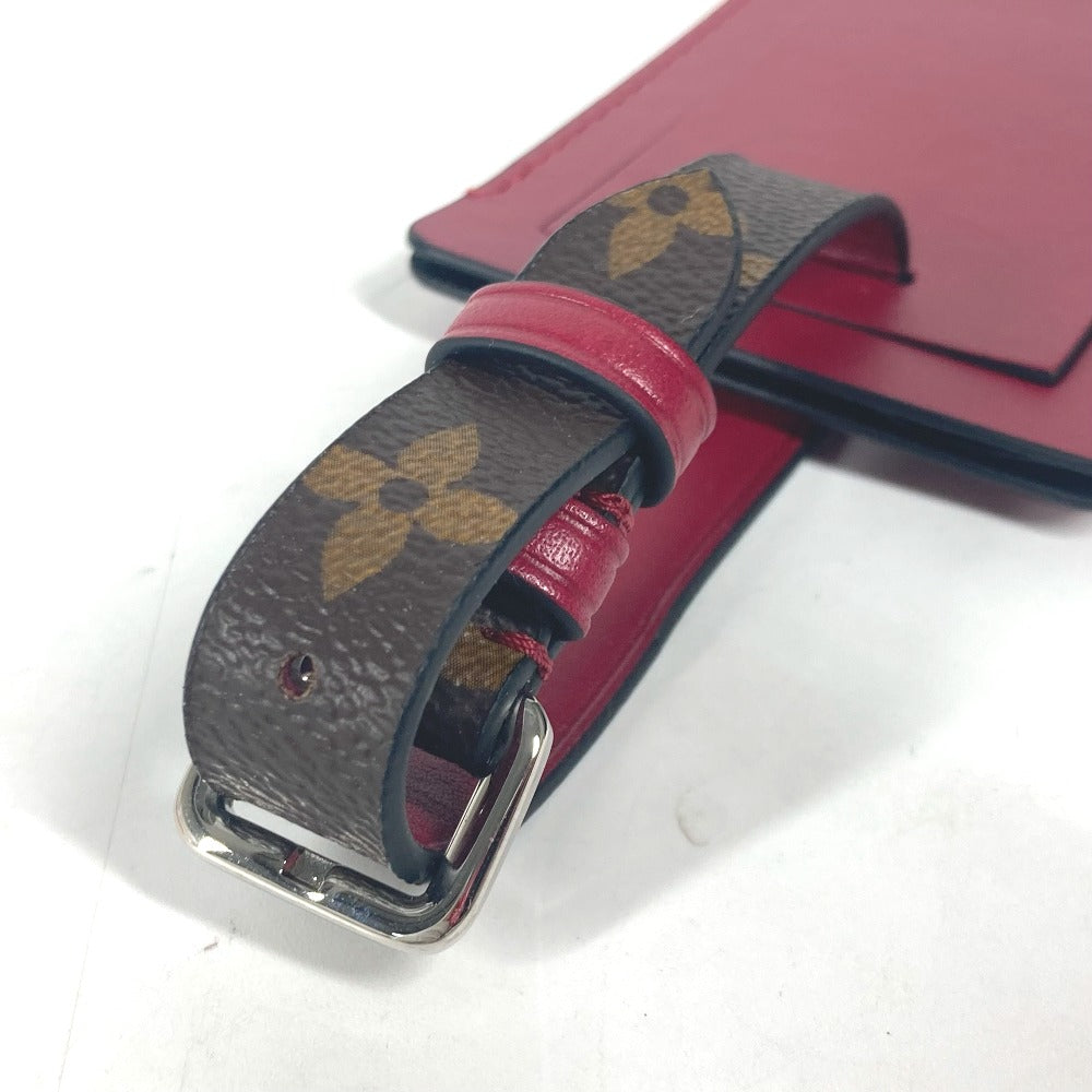 LOUIS VUITTON charm Monogram canvas Brown Monogram Name tag Women Used Authentic
