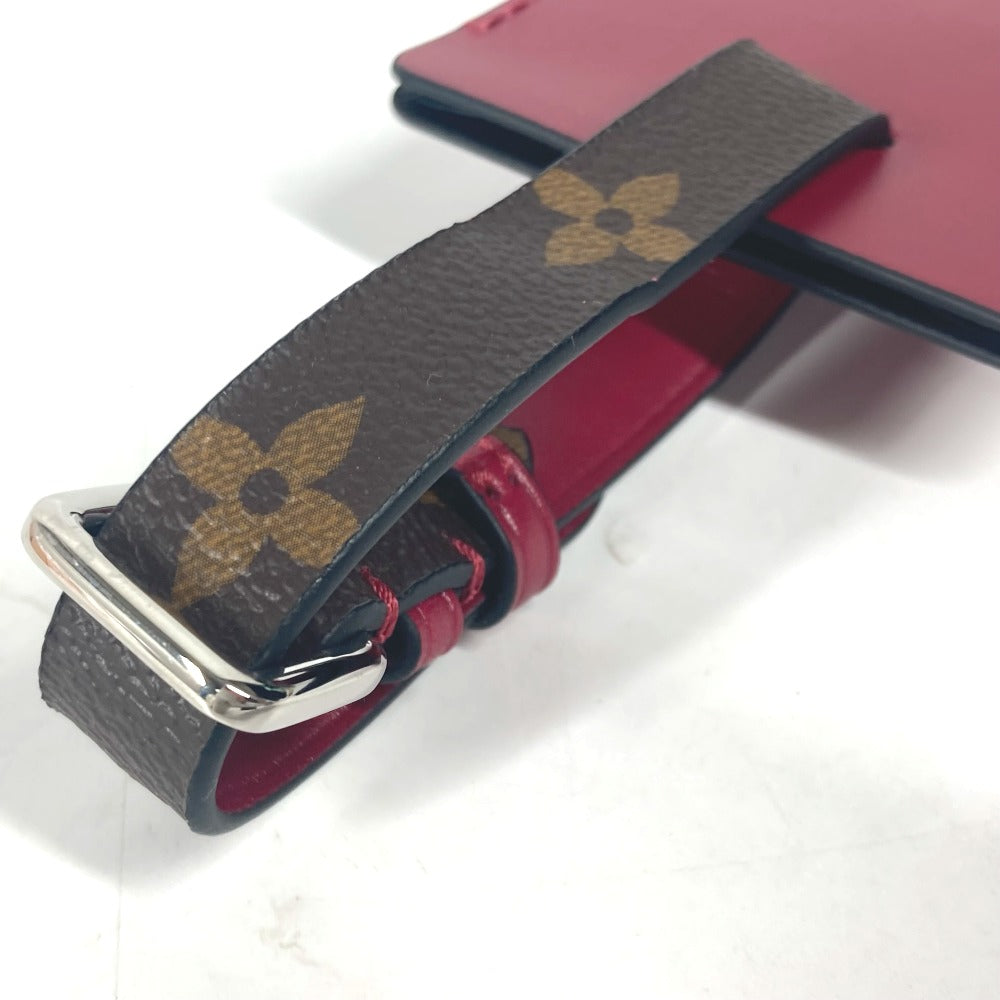 LOUIS VUITTON charm Monogram canvas Brown Monogram Name tag Women Used Authentic