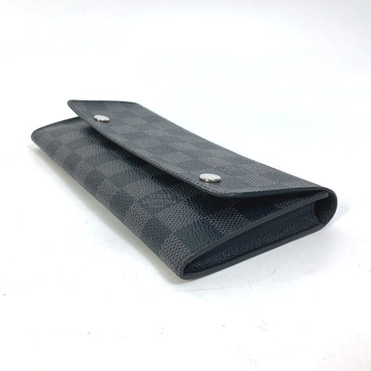 LOUIS VUITTON Long Wallet Purse N63084 Damier Grafitto Canvas black Damier Grafitte Portefeuille Ron Modular mens Used Authentic