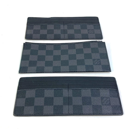 LOUIS VUITTON Long Wallet Purse N63084 Damier Grafitto Canvas black Damier Grafitte Portefeuille Ron Modular mens Used Authentic