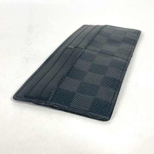 LOUIS VUITTON Card Case N63084 Damier Grafitto Canvas black Damier Grafitte Portefeuille Ron mens Used Authentic