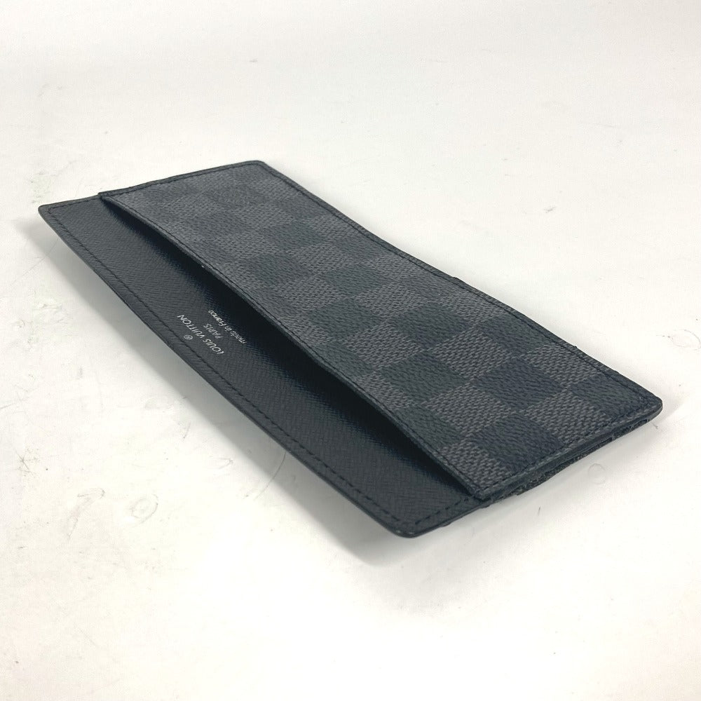 LOUIS VUITTON Card Case N63084 Damier Grafitto Canvas black Damier Grafitte Portefeuille Ron mens Used Authentic