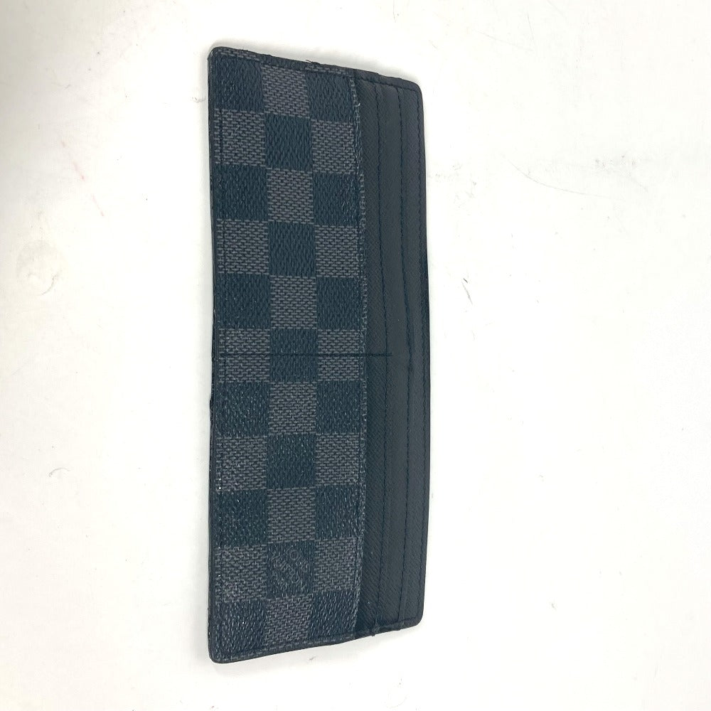 LOUIS VUITTON Card Case N63084 Damier Grafitto Canvas black Damier Grafitte Portefeuille Ron mens Used Authentic