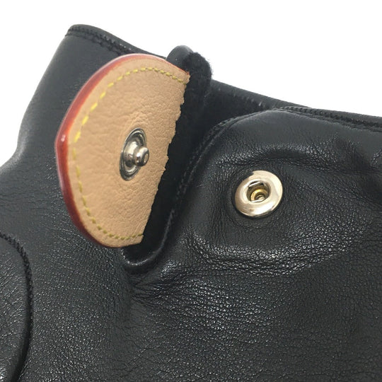 LOUIS VUITTON Glove MP2429 Cashmere, Leather black Gon LV staples Edition Women 9 Used Authentic