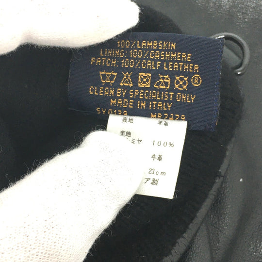 LOUIS VUITTON Glove MP2429 Cashmere, Leather black Gon LV staples Edition Women 9 Used Authentic
