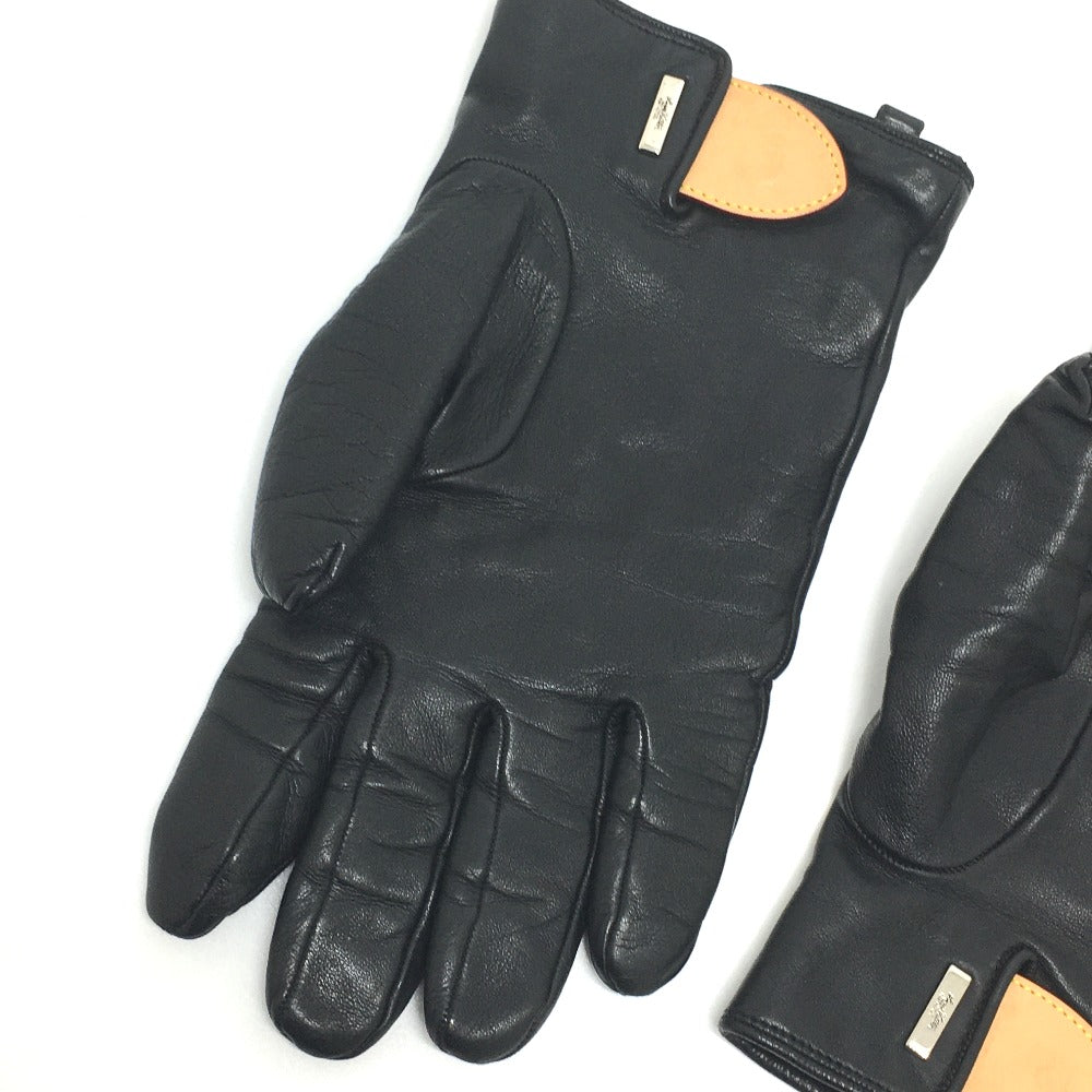 LOUIS VUITTON Glove MP2429 Cashmere, Leather black Gon LV staples Edition Women 9 Used Authentic