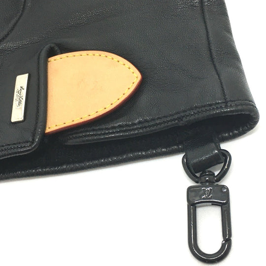 LOUIS VUITTON Glove MP2429 Cashmere, Leather black Gon LV staples Edition Women 9 Used Authentic