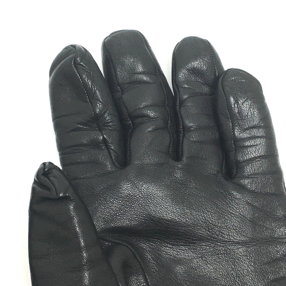 LOUIS VUITTON Glove MP2429 Cashmere, Leather black Gon LV staples Edition Women 9 Used Authentic