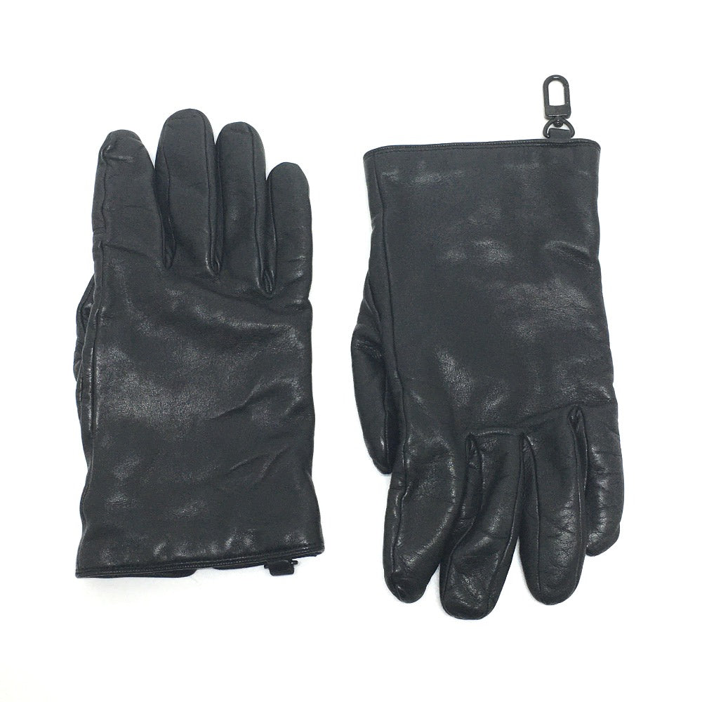 LOUIS VUITTON Glove MP2429 Cashmere, Leather black Gon LV staples Edition Women 9 Used Authentic