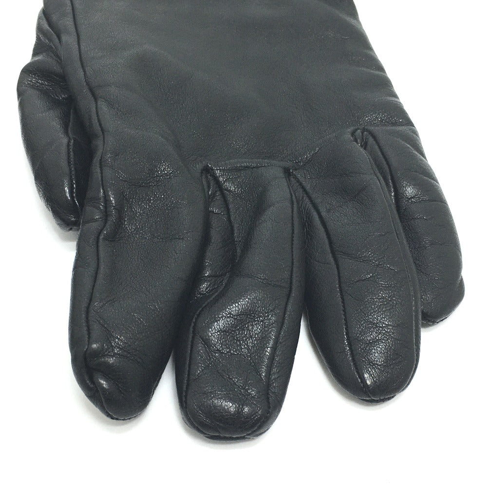 LOUIS VUITTON Glove MP2429 Cashmere, Leather black Gon LV staples Edition Women 9 Used Authentic