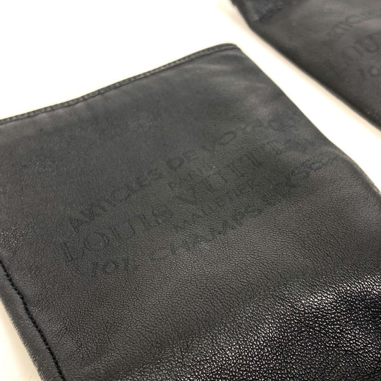 LOUIS VUITTON gloves M75555 leather black apparel logo Women Used Authentic