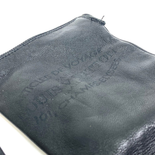 LOUIS VUITTON gloves M75555 leather black apparel logo Women Used Authentic