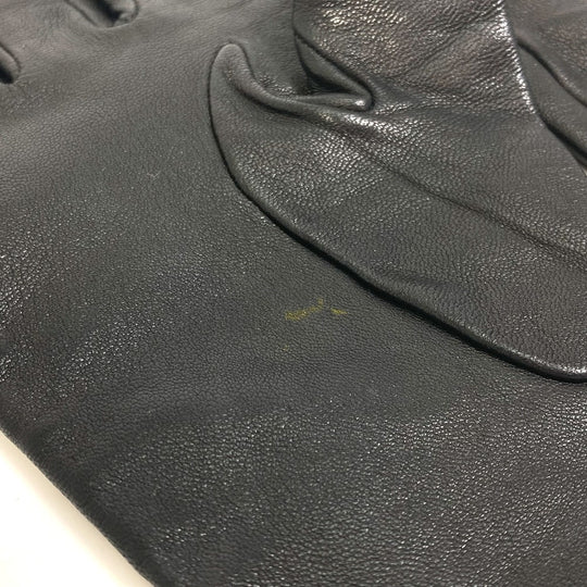 LOUIS VUITTON gloves M75555 leather black apparel logo Women Used Authentic