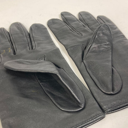 LOUIS VUITTON gloves M75555 leather black apparel logo Women Used Authentic