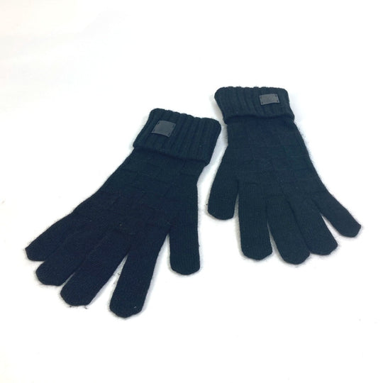 LOUIS VUITTON gloves M72682 cashmere black Damier Gon Helsinki mens Used Authentic