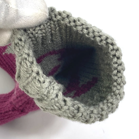 LOUIS VUITTON gloves ‚l72766 wool purple Monogram knit mittens Moffle Grand Floor Women Used Authentic