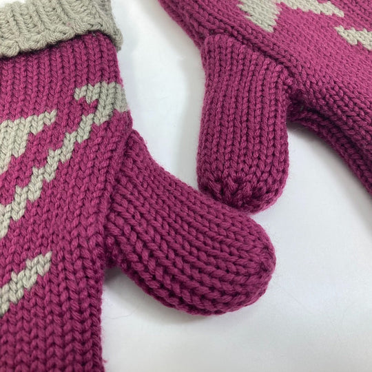 LOUIS VUITTON gloves ‚l72766 wool purple Monogram knit mittens Moffle Grand Floor Women Used Authentic