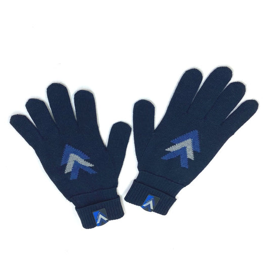 LOUIS VUITTON Glove M70305 wool Navy Gon Triple V mens Used Authentic