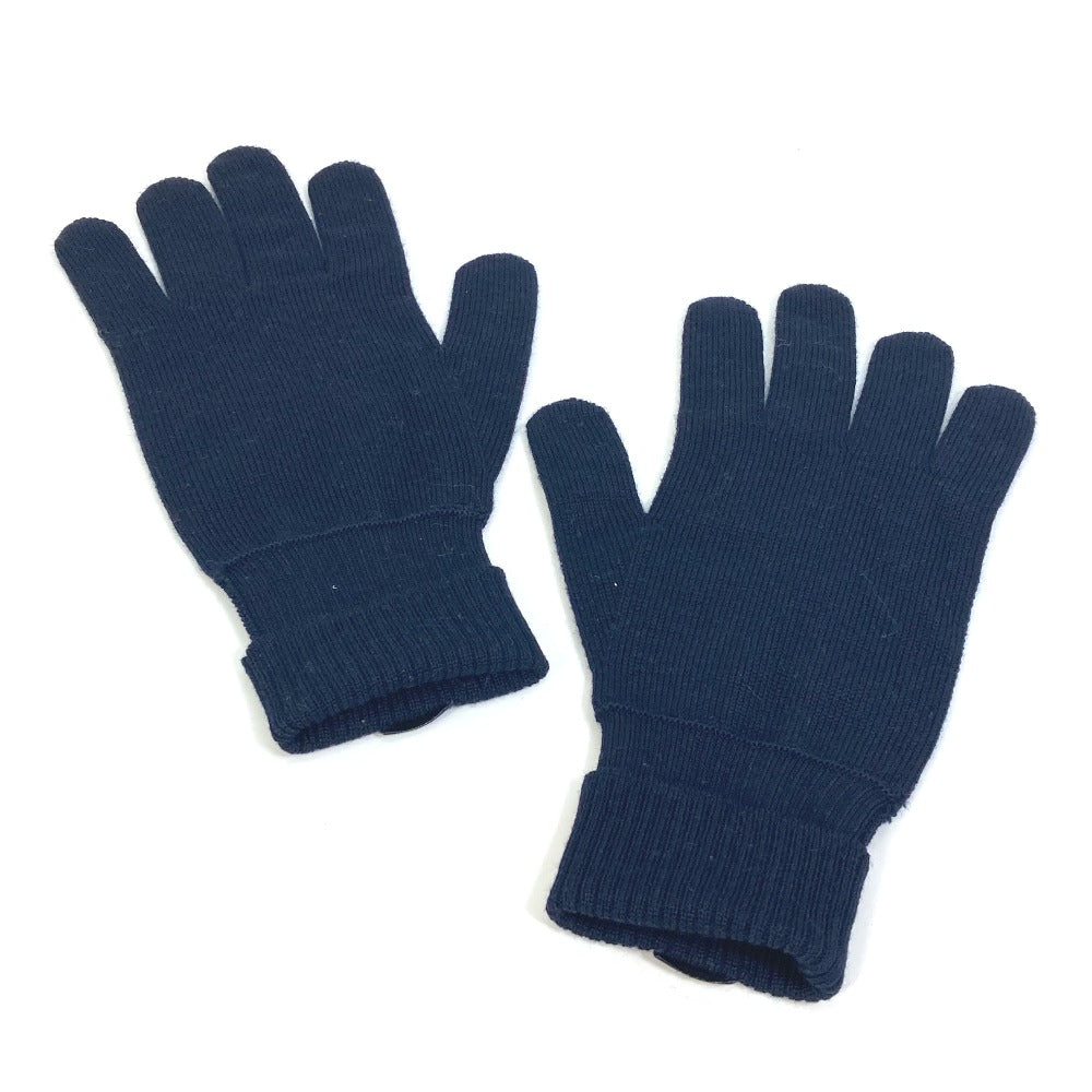 LOUIS VUITTON Glove M70305 wool Navy Gon Triple V mens Used Authentic