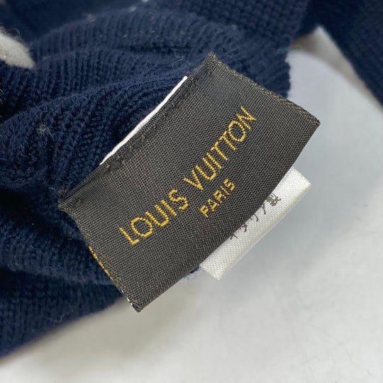 LOUIS VUITTON Glove M70305 wool Navy Gon Triple V mens Used Authentic