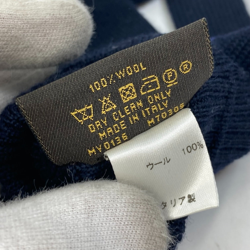 LOUIS VUITTON Glove M70305 wool Navy Gon Triple V mens Used Authentic