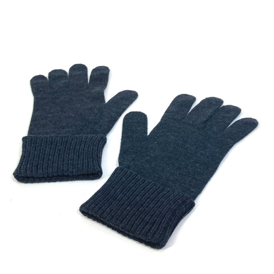 LOUIS VUITTON gloves wool gray Gon Petit Damier mens Used Authentic