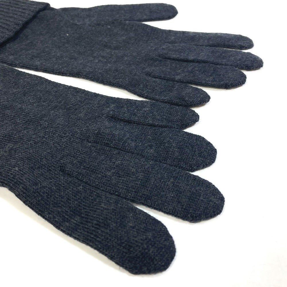 LOUIS VUITTON gloves wool gray Gon Petit Damier mens Used Authentic