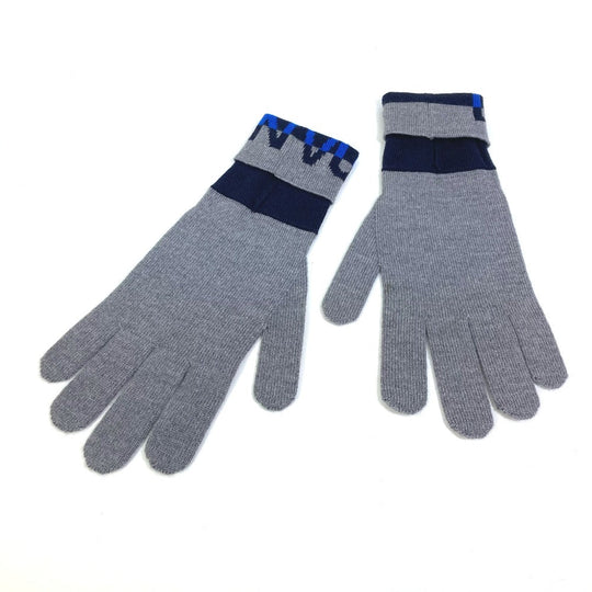 LOUIS VUITTON Glove M71247 wool gray Gon LV Horizon mens Used Authentic