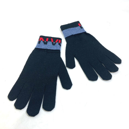 LOUIS VUITTON Glove M71248 wool black Gon LV Horizon mens Used Authentic