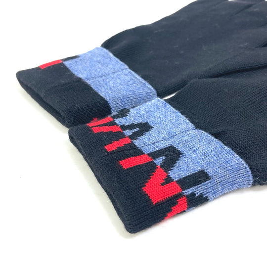 LOUIS VUITTON Glove M71248 wool black Gon LV Horizon mens Used Authentic