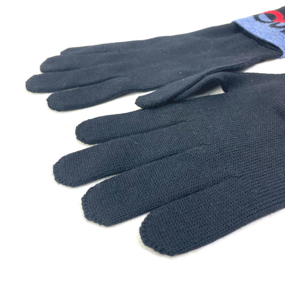 LOUIS VUITTON Glove M71248 wool black Gon LV Horizon mens Used Authentic