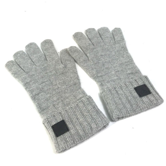 LOUIS VUITTON Glove M72679�@ cashmere gray Damier Leather Patch Gonhelshinki mens Used Authentic