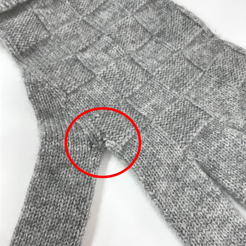 LOUIS VUITTON Glove M72679�@ cashmere gray Damier Leather Patch Gonhelshinki mens Used Authentic