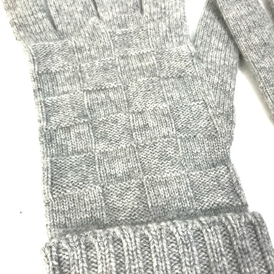 LOUIS VUITTON Glove M72679�@ cashmere gray Damier Leather Patch Gonhelshinki mens Used Authentic